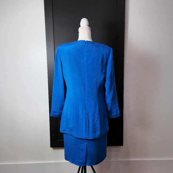 VINTAGE RARE PAPELL PETITES 100% SILK DRESS WITH SHOULDER PADS SIZE 8 PETITE - Picture 4 of 6